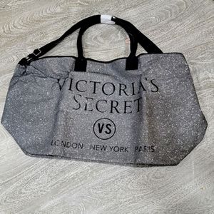 Victoria's Secret Glitter Gray and Black tote bag